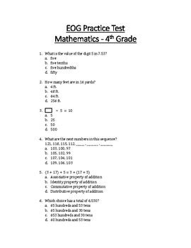 <b>NC 4th Grade Math EOG Released Test</b> DRAFT. . Nc 4th grade math eog released test